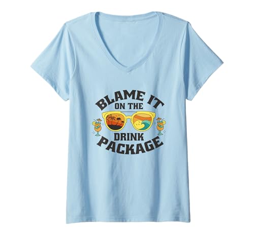 Damen Schuld daran ist das Getränkepaket - Lustige Urlaubskreuzfahrt T-Shirt mit V-Ausschnitt Damen Schuld daran ist das Getränkepaket - Lustige Urlaubskreuzfahrt T-Shirt mit V-Ausschnitt von Tropical Cocktail Vibes