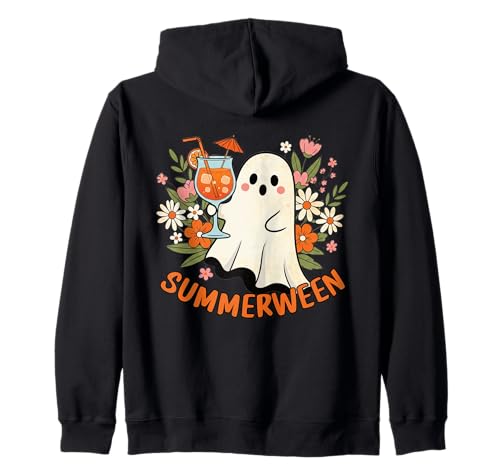 Süßes Summerween Ghost Drink & Flowers Halloween Damen Mädchen Kapuzenjacke Süßes Summerween Ghost Drink & Flowers Halloween Damen Mädchen Kapuzenjacke von Tropical Ghost Halloween Floral Tee Co.