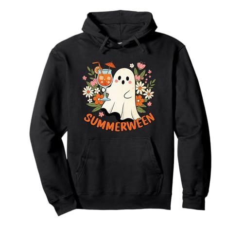 Süßes Summerween Ghost Drink & Flowers Halloween Damen Mädchen Pullover Hoodie Süßes Summerween Ghost Drink & Flowers Halloween Damen Mädchen Pullover Hoodie von Tropical Ghost Halloween Floral Tee Co.