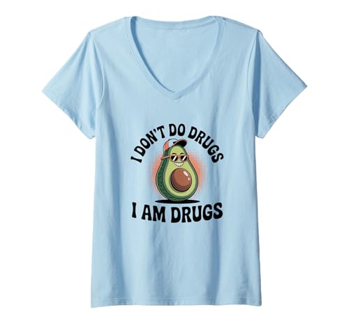 Damen Lustiges Party-Design I Dont Do Drugs T-Shirt mit V-Ausschnitt Damen Lustiges Party-Design I Dont Do Drugs T-Shirt mit V-Ausschnitt von Tropical Humor Co