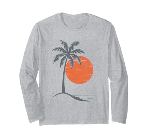 Sunset Summer Palms Vibes Retro Tropical für Herren, Damen, Mädchen, Kinder Langarmshirt Sunset Summer Palms Vibes Retro Tropical für Herren, Damen, Mädchen, Kinder Langarmshirt von Tropical Summer Vibes Palm Tree