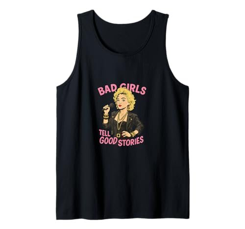 Bad Girls Tell Good Stories - Retro Rebel Pop Diva Tank Top Bad Girls Tell Good Stories - Retro Rebel Pop Diva Tank Top von Tropical design collection