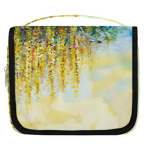 Abstrakte Glyzinie Blume Reise Kulturbeutel für Frauen Männer Blume Waschbeutel Tasche Hängende Toilettenartikel Kosmetik Make-up Organizer, farbe, 4.7 L, Taschen-Organizer von TropicalLife