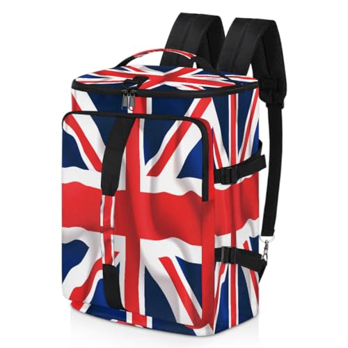 Abstrakte UK-Flagge Sport Duffel Rucksack für Männer Frauen, Flagge Wochenendtasche mit Schuhfach Tote Übernachtungstasche 47,5 l für Sport Gym Reisen, farbe, 47.5L, Taschen-Organizer von TropicalLife