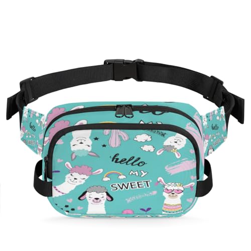 Alpaka-Hüfttasche für Damen, Herren, Mädchen, Jungen, Kinder, Alpaka, lustige Bauchtasche, Laufen, Sport, Wandern, Geldbörse, Gürteltasche, farbe, XL, Taschen-Organizer von TropicalLife