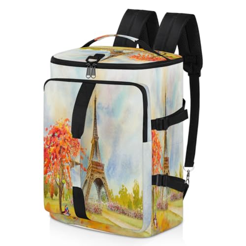 Art Eiffelturm Sport Duffel Rucksack für Männer Frauen, Eiffelturm Wochenendtasche mit Schuhfach Tote Übernachtungstasche 47,5L für Sport Gym Reisen, farbe, 47.5L, Taschen-Organizer von TropicalLife