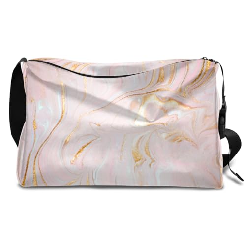 Art Swirl Leder Duffle Bag für Mann Frau Jungen Mädchen Swirl Wochenende Übernachtung Sport Gym Bag Reisetasche Single Shoulder Crossbody Handtasche, farbe, 18.5L, Taschen-Organizer von TropicalLife