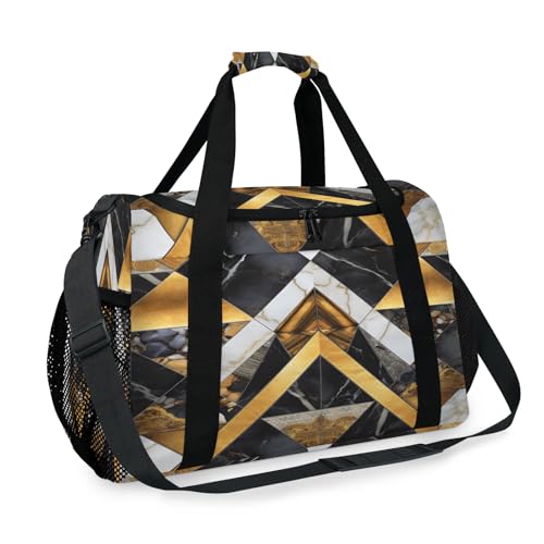 Art Triangle Marble Travel Duffel Bag for Girls Boys Women Men Weekend Overnight Bag Shoulder Tote Luggage Handbag for Travel Sports Gym von TropicalLife