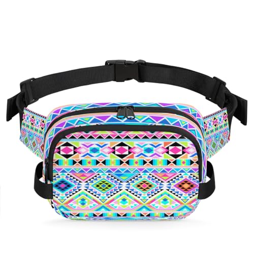 Aztekische geometrische Bauchtasche für Damen, Herren, Mädchen, Jungen, Kinder, geometrische Bauchtasche, Laufen, Sport, Wandern, Geldbörse, Gürteltasche, farbe, XL, Taschen-Organizer von TropicalLife