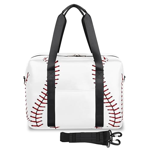 Baseball-Reisetasche für Damen und Herren, Baseballball, Sport, Wochenende, Übernachtungstasche, 32 l, große Kabine, Tragetasche für Reisen, Sport, Fitnessstudio, farbe, 32 L, Taschen-Organizer von TropicalLife