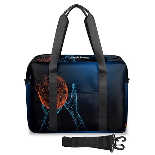 Basketball Hand Abstrakte Reise Duffel Taschen für Frauen Männer Basketball Wochenende Übernachtung Tasche 32L Große Kabine Holdall Tragetasche für Reisen Sport Gym, farbe, 32 L, Taschen-Organizer von TropicalLife