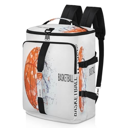 Basketball Kreativität Sport Duffel Rucksack für Männer Frauen Basketball Ball Wochenende Tasche mit Schuhfach Tote Übernachtung Tasche 47,5L für Sport Gym Reisen, farbe, 47.5L, Taschen-Organizer von TropicalLife