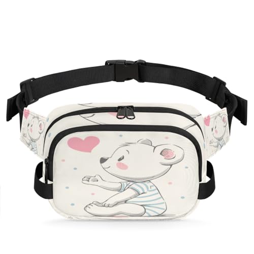 Bauchtasche mit Cartoon-Bär-Motiv für Damen, Herren, Mädchen, Jungen, Kinder, Bär, Bauchtasche, Laufen, Sport, Wandern, Geldbörse, Gürteltasche, farbe, XL, Taschen-Organizer von TropicalLife