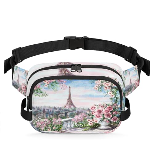 Bauchtasche mit Eiffelturm-Motiv für Damen, Herren, Mädchen, Jungen, Kinder, Pariser Eiffelturm, Bauchtasche, Laufen, Sport, Wandern, Geldbörse, Gürteltasche, farbe, XL, Taschen-Organizer von TropicalLife