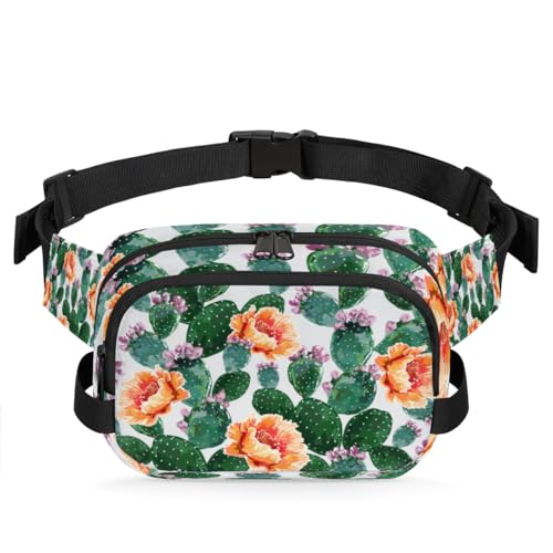 Bauchtasche mit Kaktusblumen, für Damen, Herren, Mädchen, Jungen, Kinder, Kaktus, tropische Bauchtasche, Laufen, Sport, Wandern, Geldbörse, Gürteltasche, farbe, XL, Taschen-Organizer von TropicalLife