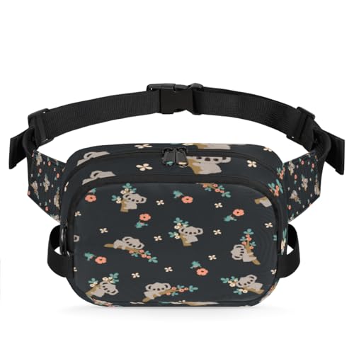 Bauchtasche mit Koala-Blumen, für Damen, Herren, Mädchen, Jungen, Kinder, Koala-Blumenmuster, Bauchtasche, Laufen, Sport, Wandern, Geldbörse, Gürteltasche, farbe, XL, Taschen-Organizer von TropicalLife