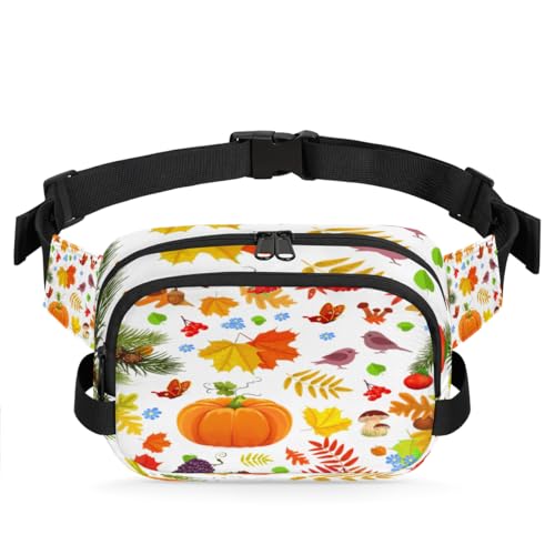 Bauchtasche mit Thanksgiving-Thema für Damen, Herren, Mädchen, Jungen, Kinder, Thanksgiving-Blätter, Bauchtasche, Laufen, Sport, Wandern, Geldbörse, Gürteltasche, farbe, XL, Taschen-Organizer von TropicalLife