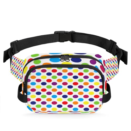 Bauchtasche mit bunten Punkten, für Damen, Herren, Mädchen, Jungen, Kinder, Punktemuster, Bauchtasche, Laufen, Sport, Wandern, Geldbörse, Gürteltasche, farbe, XL, Taschen-Organizer von TropicalLife