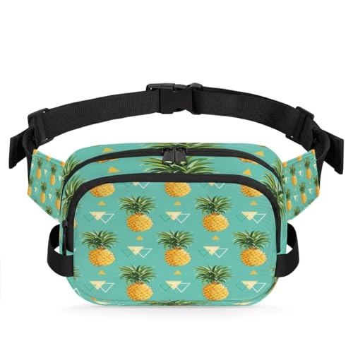 Bauchtasche mit geometrischem Ananas-Muster für Damen, Herren, Mädchen, Jungen, Kinder, Ananas-Muster, Bauchtasche, Laufen, Sport, Wandern, Geldbörse, Gürteltasche, farbe, XL, Taschen-Organizer von TropicalLife