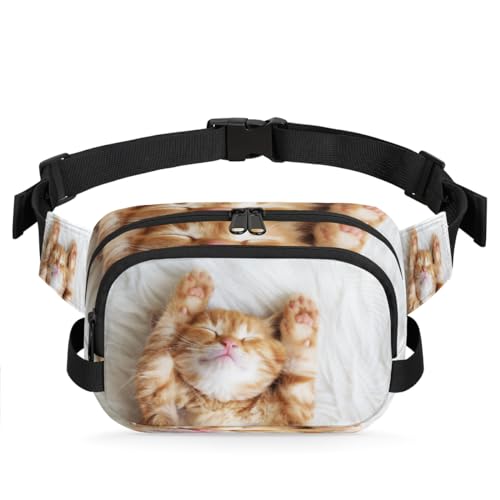 Bauchtasche mit kleiner Katze, für Damen, Herren, Mädchen, Jungen, Kinder, niedliche Katze, Bauchtasche, Laufen, Sport, Wandern, Geldbörse, Gürteltasche, farbe, XL, Taschen-Organizer von TropicalLife