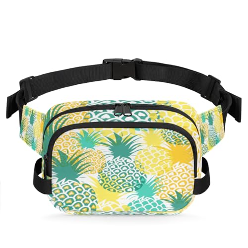 Bauchtasche mit tropischer Ananas-Motiv für Damen, Herren, Mädchen, Jungen, Kinder, Sommer, Ananas, Bauchtasche, Laufen, Sport, Wandern, Geldbörse, Gürteltasche, farbe, XL, Taschen-Organizer von TropicalLife