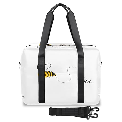 Bee Travel Duffel Bags for Women Men Cartoon Animals Bee Weekend Overnight Bag 32L Large Cabin Holdall Tote Bag for Travel Sports Gym, farbe, 32 L, Taschen-Organizer von TropicalLife