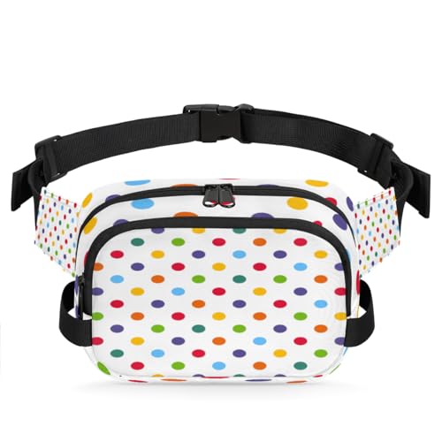 Bunte, gepunktete Bauchtasche für Damen, Herren, Mädchen, Jungen, Kinder, gepunktet, Bauchtasche, Laufen, Sport, Wandern, Geldbörse, Gürteltasche, farbe, XL, Taschen-Organizer von TropicalLife