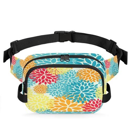 Bunte Bauchtasche mit Blumenmuster für Damen, Herren, Mädchen, Jungen, Kinder, Blumenmuster, Bauchtasche, Laufen, Sport, Wandern, Geldbörse, Gürteltasche, farbe, XL, Taschen-Organizer von TropicalLife