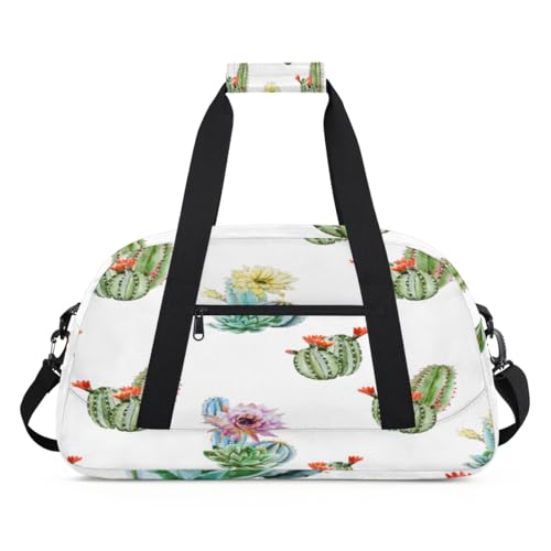 Cactus Sports Duffel Bag for Women Men, Cactus Flowers 24L Weekend Overnight Bag Tote Holdall Travel Gym Bag for Kids Girls Boys, farbe, (24L) UK, Taschen-Organizer von TropicalLife