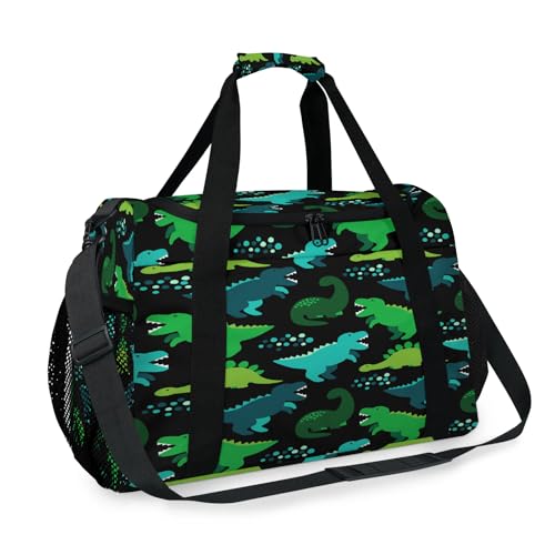 Caroon Dinosaurier-Reisetasche für Mädchen, Jungen, Damen, Herren, lustiger Dinosaurier-Wochenende, Übernachtungstasche, Schultertasche, Handtasche, für Reisen, Sport, Fitnessstudio von TropicalLife