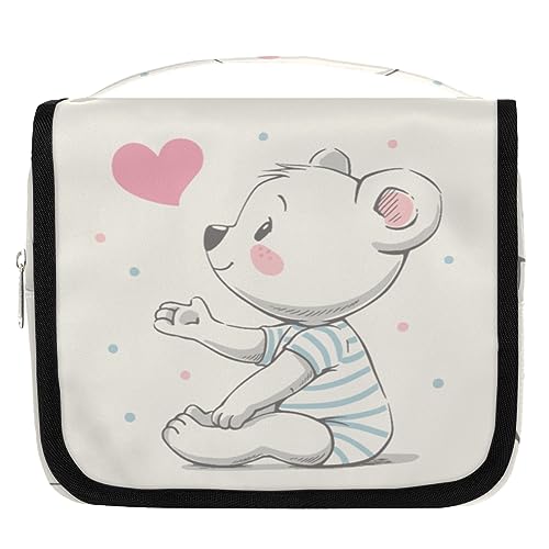 Cartoon-Bär-Reise-Kulturbeutel für Damen und Herren, Bären-Waschbeutel, zum Aufhängen, Toilettenartikel, Kosmetik, Make-up-Organizer, farbe, 4.7 L, Taschen-Organizer von TropicalLife