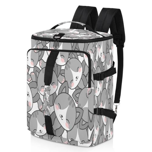 Cartoon Cute Cat Sport Duffel Rucksack für Männer Frauen Lustige Katze Wochenende Tasche mit Schuhfach Tote Übernachtung Tasche 47,5L für Sport Gym Reisen, farbe, 47.5L, Taschen-Organizer von TropicalLife