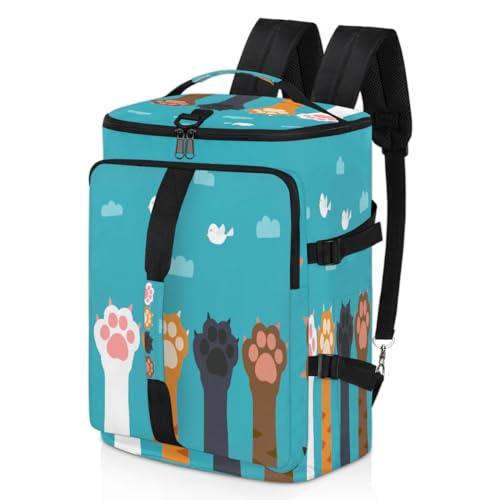 Cat Paw Bird Sport Duffel Rucksack für Männer Frauen, Katze Wochenendtasche mit Schuhfach Tote Übernachtungstasche 47,5L für Sport Gym Reisen, farbe, 47.5L, Taschen-Organizer von TropicalLife