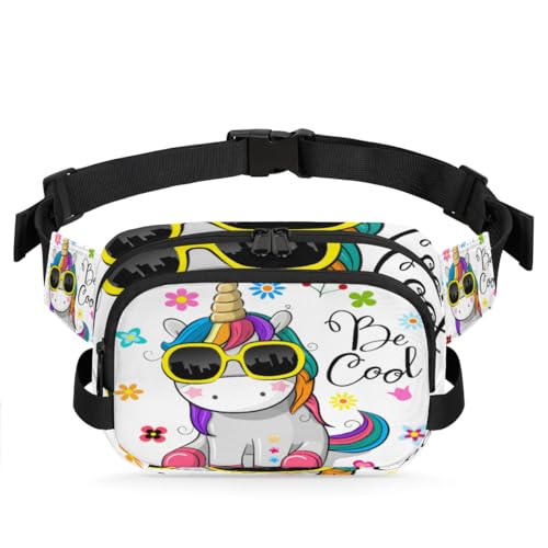 Coole Cartoon-Einhorn-Hüfttasche für Damen, Herren, Mädchen, Jungen, Kinder, niedliche Einhorn-Bauchtasche, Laufen, Sport, Wandern, Geldbörse, Gürteltasche, farbe, XL, Taschen-Organizer von TropicalLife