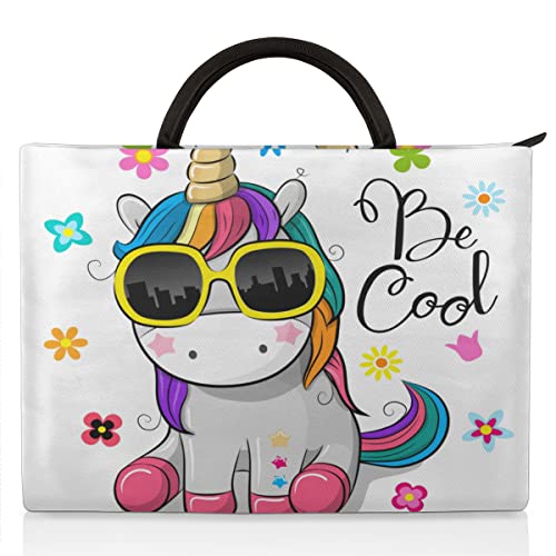 Coole Cartoon Einhorn Laptop Hülle für 13-16 Zoll süßes Einhorn Hand Laptop Tasche Aktentasche Messenger Tragetasche für Damen Herren Kinder Jungen Mädchen von TropicalLife