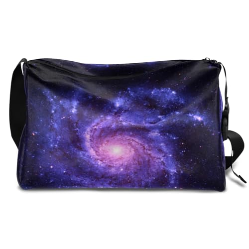 Cosmos Spiral Galaxy Leder Duffle Bag für Mann Frau Jungen Mädchen Galaxy Wochenende Übernachtung Sport Turnbeutel Reisetasche Single Shoulder Crossbody Handtasche, farbe, 18.5L, Taschen-Organizer von TropicalLife