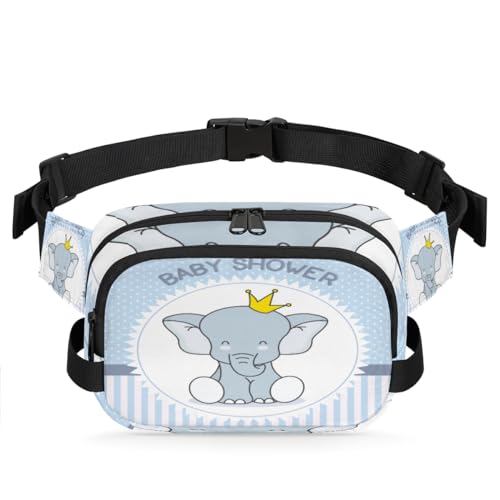 Crown Elefant Bauchtasche für Damen, Herren, Mädchen, Jungen, Kinder, Elefant, niedliche Bauchtasche, Laufen, Sport, Wandern, Geldbörse, Gürteltasche, farbe, XL, Taschen-Organizer von TropicalLife