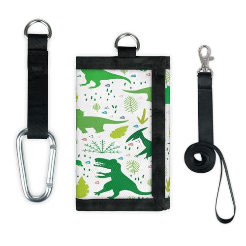 Dinosaurier-Geldbörse mit tropischen Blättern, schmal, klein, Geldbeutel, Dinosaurier, leicht, tragbar, Kleingeldbörse von TropicalLife