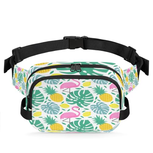 Flamingo-Bauchtasche für Damen, Herren, Mädchen, Jungen, Kinder, Flamingo-Palme, Bauchtasche, Laufen, Sport, Wandern, Geldbörse, Gürteltasche, farbe, XL, Taschen-Organizer von TropicalLife