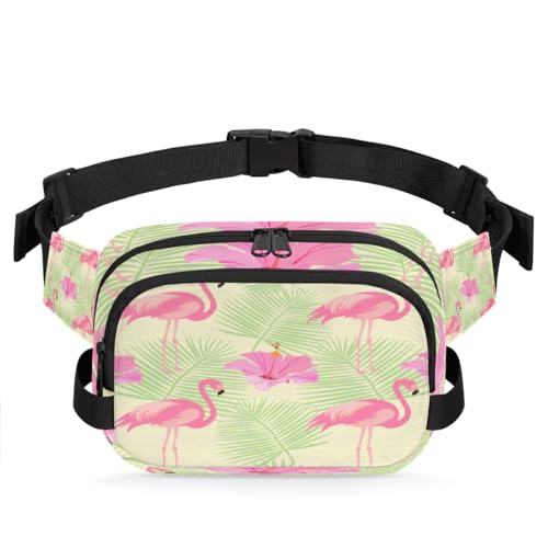 Flamingo-Bauchtasche mit tropischer Palme, für Damen, Herren, Mädchen, Jungen, Kinder, tropische Bauchtasche, Laufen, Sport, Wandern, Geldbörse, Gürteltasche, farbe, XL, Taschen-Organizer von TropicalLife