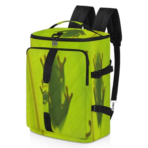 Frosch Grüne Blätter Sport Duffel Rucksack für Männer Frauen, Frosch Wochenendtasche mit Schuhfach Tote Übernachtungstasche 47,5L für Sport Gym Reisen, farbe, 47.5L, Taschen-Organizer von TropicalLife