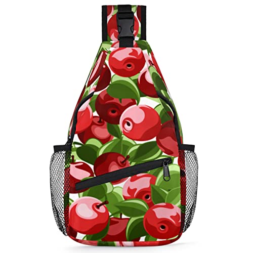 Fruit Apples Sling Rucksack Herren Damen Äpfel Crossbody Schultertasche Brusttasche für Reisen Wandern Freizeit Tagesrucksack Rucksack, multi, 35,6 cm, Sling Rucksack von TropicalLife