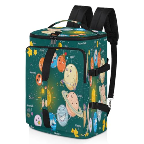 Funny Solar System Sport Duffel Rucksack für Männer Frauen, Universum Solar Wochenende Tasche mit Schuhfach Tote Übernachtung Tasche 47,5L für Sport Gym Reisen, farbe, 47.5L, Taschen-Organizer von TropicalLife