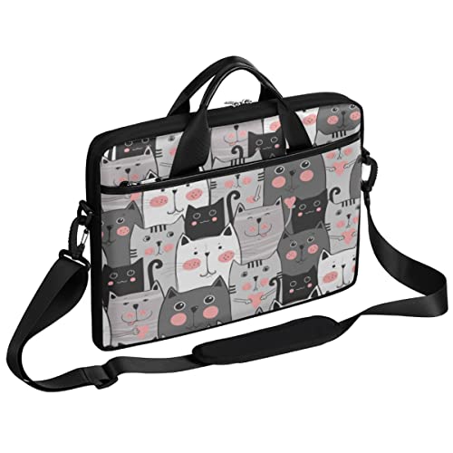 GIGIJY Laptop-Tasche mit Katzenmotiv, niedliche Tiere, Katze, Leinen, Aktentasche, 13,3 in 14 in 15 Zoll für Kinder, Jungen, Mädchen, Frauen, Herren, mehrfarbig, Einheitsgröße von TropicalLife