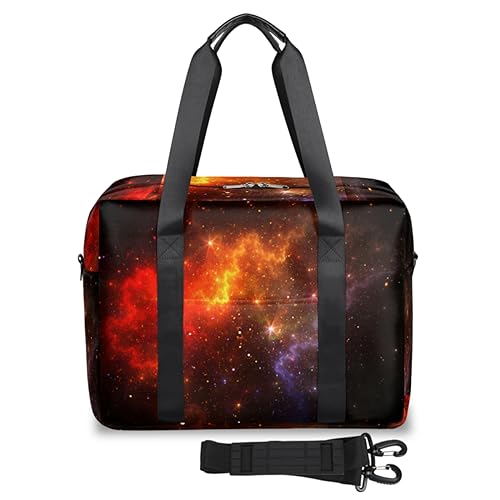 Galaxy Space Travel Duffel Bags for Women Men Galaxy Weekend Overnight Bag 32L Large Cabin Holdall Tote Bag for Travel Sports Gym, farbe, 32 L, Taschen-Organizer von TropicalLife