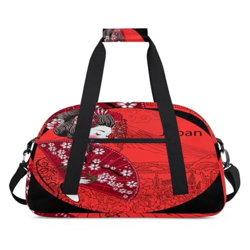 Geisha Japan Damen Sport Duffel Bag für Damen Herren, Japan 24L Wochenende Übernachtung Tasche Tote Holdall Reise Gym Bag für Kinder Mädchen Jungen, farbe, (24L) UK, Taschen-Organizer von TropicalLife