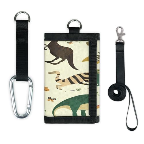 Geldbörse mit niedlichem Dinosaurier-Druck, schmal, klein, Geldbeutel, tropischer Dinosaurier, leicht, tragbar, Kleingeldbörse von TropicalLife