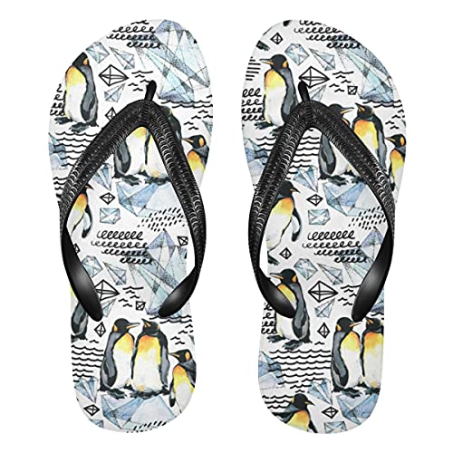 Geometrie Pinguin Tier Damen Flip Flops Unisex Erwachsene Flip Flops Zehensteg Flip Flop Größe XS Sommer Sandale für Herren, mehrfarbig, 40/43 EU von TropicalLife