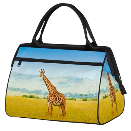 Giraffe Kenia Reisetasche für Damen und Herren, 24 l, Giraffen-Tiere, Wochenendtasche, Sporttasche, Fitnessstudio, Reisen, Übernachtung, Wochenendtasche, farbe, (24L) UK, Taschen-Organizer von TropicalLife