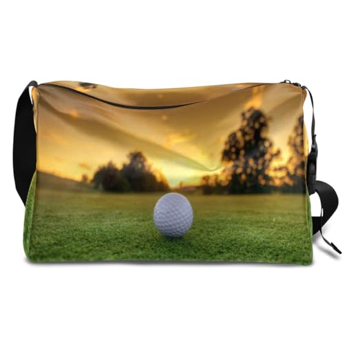 Golfplatz Ball Leder Duffle Bag für Mann Frau Jungen Mädchen Golf Wochenende Übernachtung Sport Gym Tasche Reisetasche Single Shoulder Crossbody Handtasche, farbe, 18.5L, Taschen-Organizer von TropicalLife